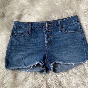 Button up jean shorts